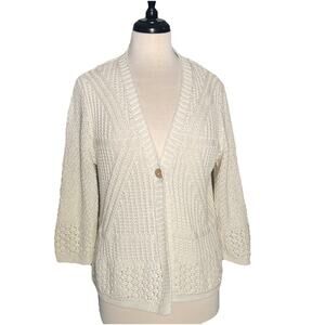 J. Jill Cream Women's Cardigan Sweater